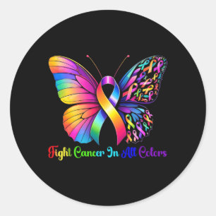 Warrior Fight Cancer in and Every Color Ribbon Classic Round Sticker