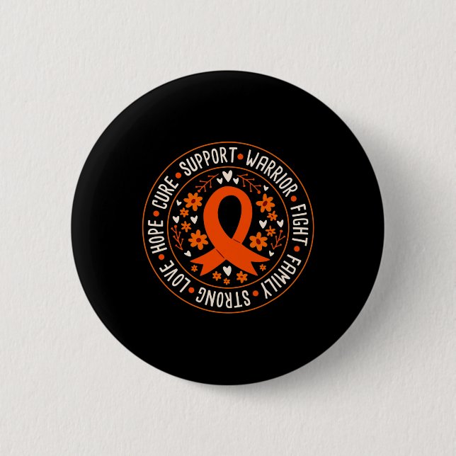 Warrior Fight Family Strong Love Hope Cure Support Button (Front)