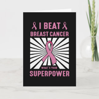 Warrior Fighter I Beat Breast Cancer Survivor Card