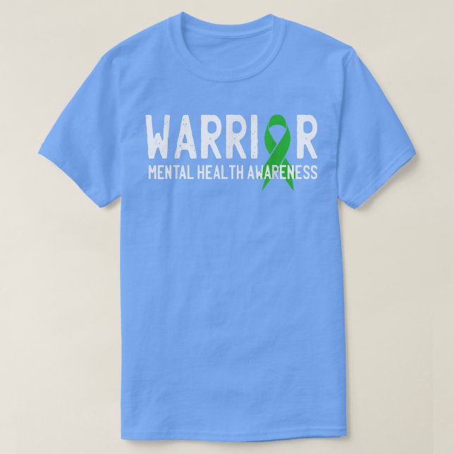 Warrior Fighter Mental Health Awareness Month Gree T-Shirt (Design Front)
