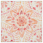 WARRIOR FIRE Watercolor Mandala Fabric