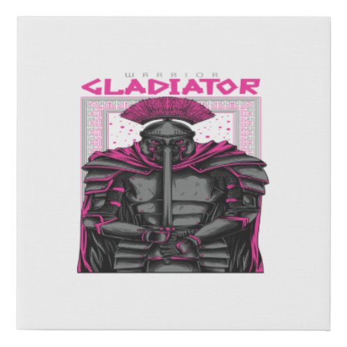 warrior gladiator faux canvas print