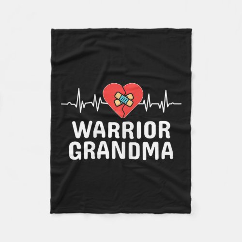 Warrior Grandma Chd Congenital Heart Disease Aware Fleece Blanket