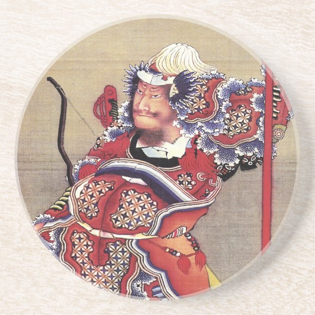 Warrior, Hokusai Japanese Fine Art Coaster (Front)