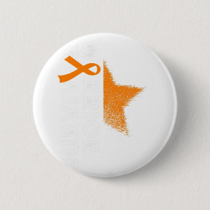 Warrior Hope Orange Ribbon Leukemia Blood Cancer A Button