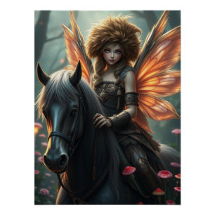 Warrior Horse Fairy Fantasy Art Poster