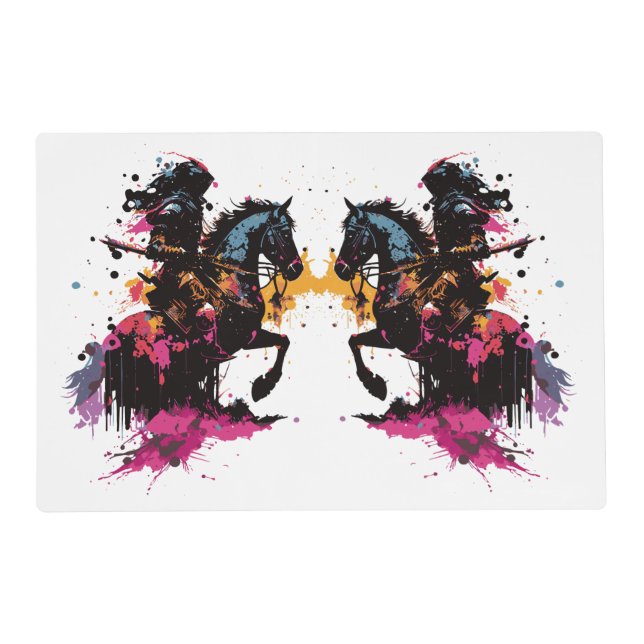 Warrior Horse Watercolor Placemat (Front)
