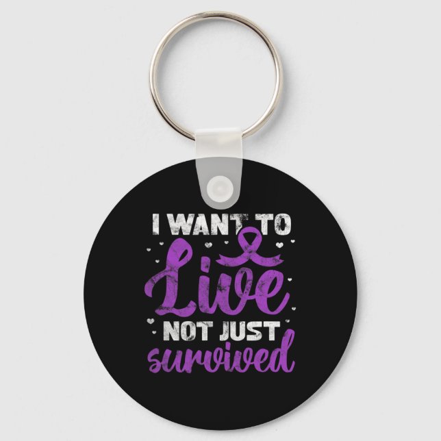 Warrior I Want To Live Not Just Survived Grunge  Keychain (Front)