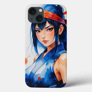 Warrior in Indigo Flames iPhone 13 Case