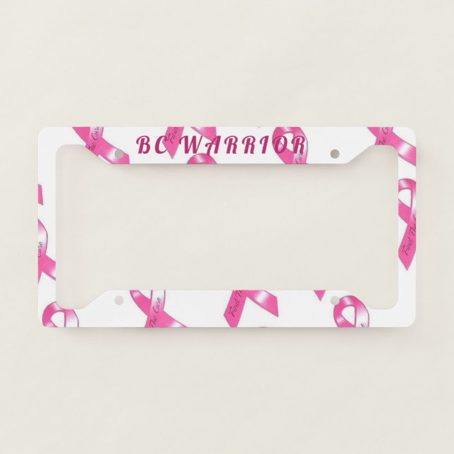 Warrior in Pink License Plate Frame (Front)