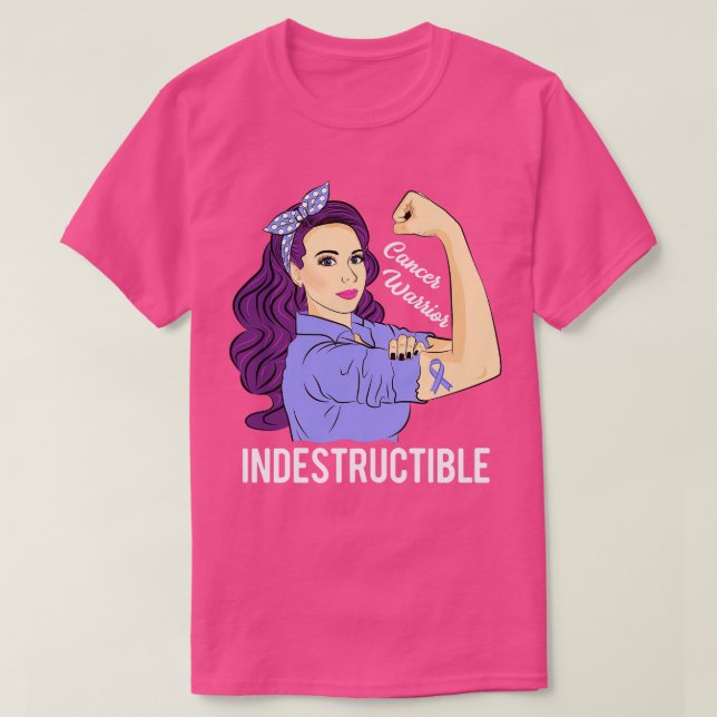 Warrior Indestructible Awareness Support Fighter T-Shirt (Design Front)