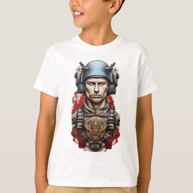 Warrior Ink: Ukrainian Military Tribute T-Shirt De (Front)