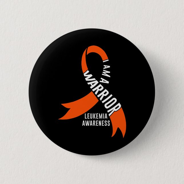 Warrior Leukemia Awareness Blood Cancer Chemothera Button (Front)