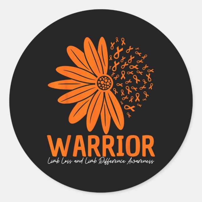 Warrior Limb Loss &amp; Limb Difference Awareness  Classic Round Sticker (Front)