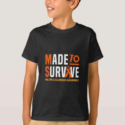 Warrior Made To Survive Ms Multiple Sclerosis Awar T_Shirt