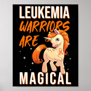 Warrior Magical Unicorn Orange Ribbon Hematologist Poster