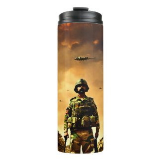 Warrior March – Military Power & Honor Graphic Tee Thermal Tumbler