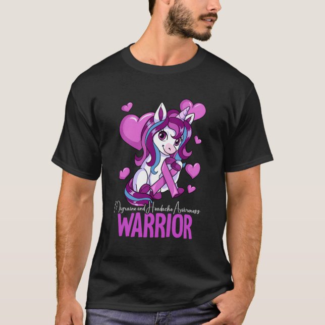 Warrior Migraine And Headache Awareness T-Shirt (Front)