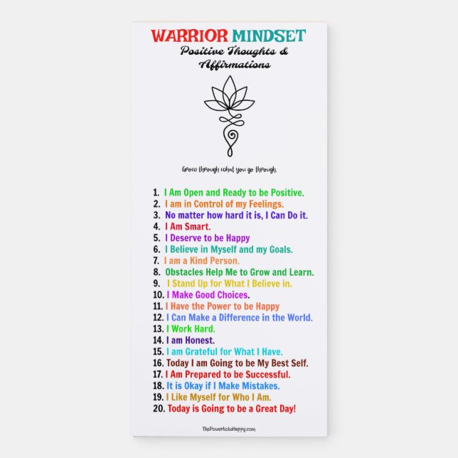 Warrior Mindset Positive Affirmations Notepad (Front)
