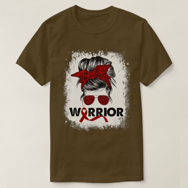 Warrior Multiple Myeloma Cancer Awareness Burgundy T-Shirt (Design Front)