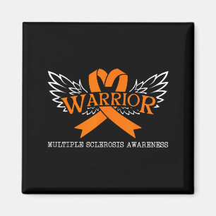 Warrior - Multiple Sclerosis Awarenes Month Orange Magnet