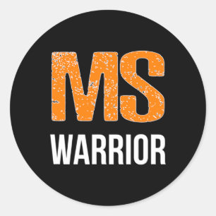 Warrior Multiple Sclerosis Awareness Classic Round Sticker