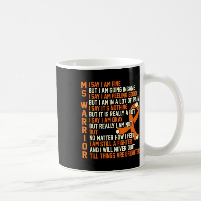 Warrior Multiple Sclerosis Awareness Graphic  Coffee Mug (Right)