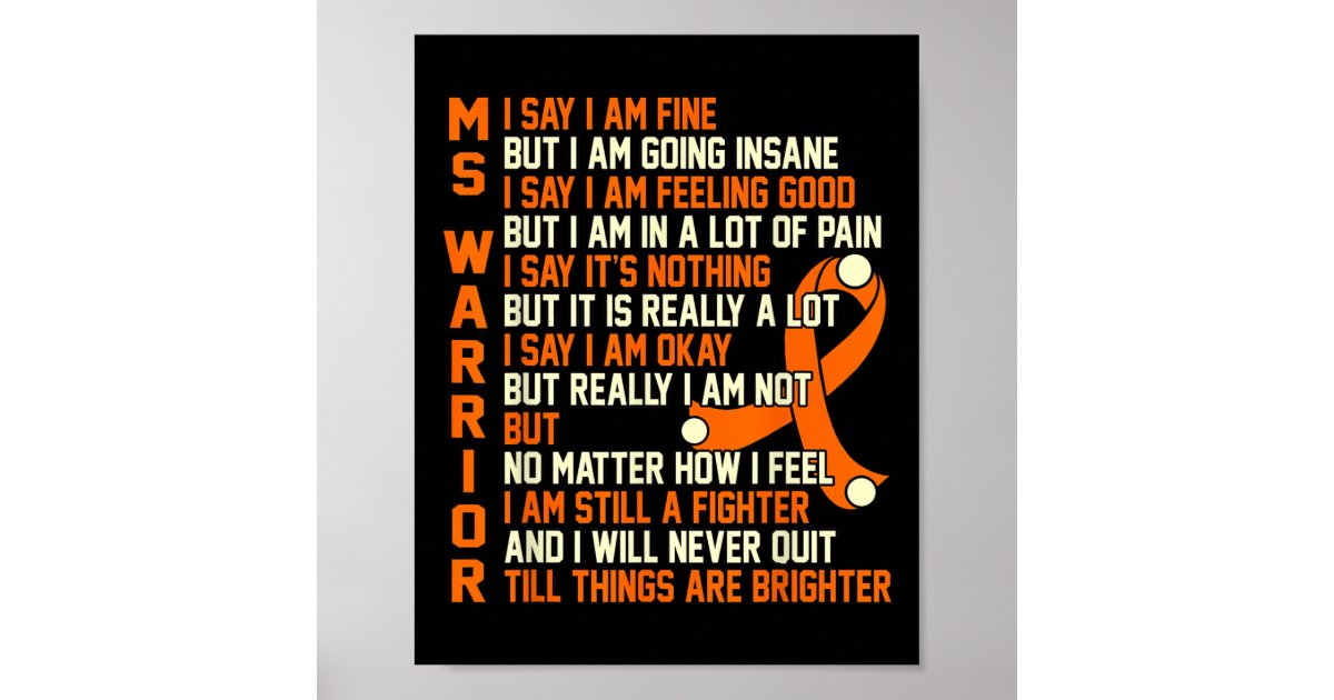 Warrior Multiple Sclerosis Awareness Graphic Poster | Zazzle