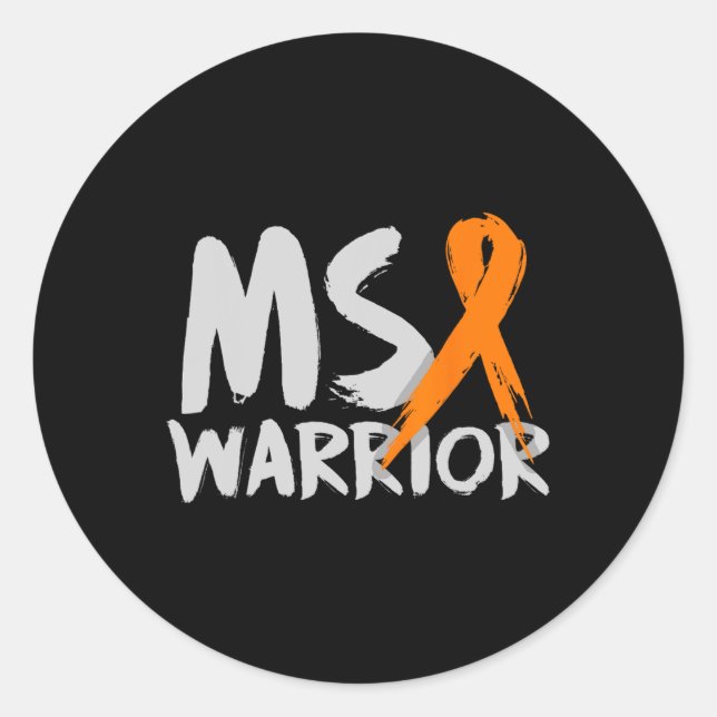 Warrior Multiple Sclerosis Awareness Month  Classic Round Sticker (Front)