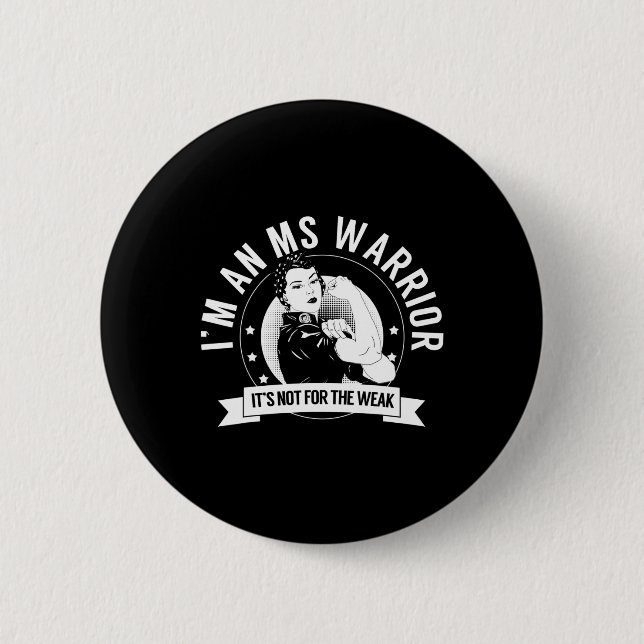 Warrior Nftw Multiple Sclerosis Awareness Ms Warri Button (Front)