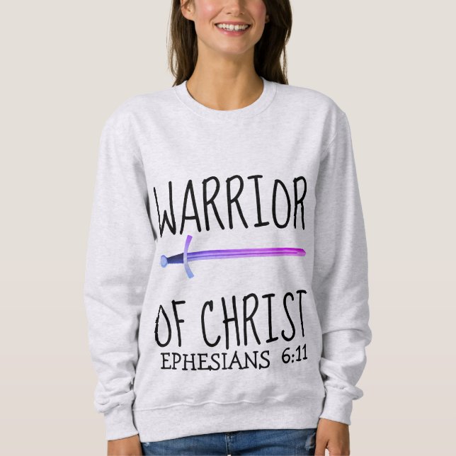 WARRIOR OF CHRIST WOMAN, LADIES CHRISTIAN T-Shirts (Front)