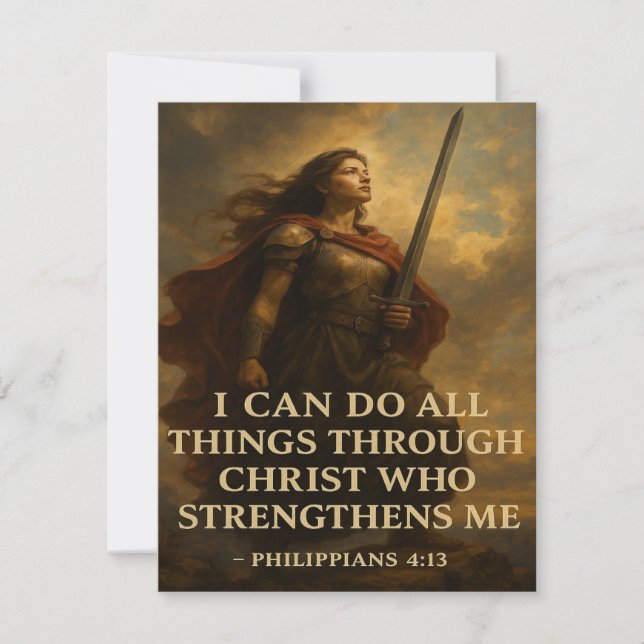 Warrior of Faith and Strength Holiday card (Front)