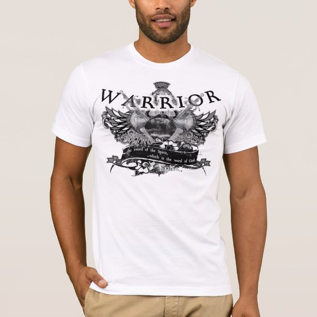 Warrior of God - White - Customized T-Shirt (Front)
