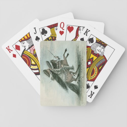 Warrior of the Crow Tribe wc on paper Poker Cards