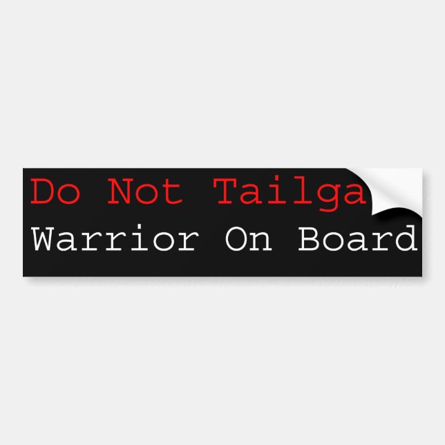 Warrior On Board Bumper Sticker (Front)