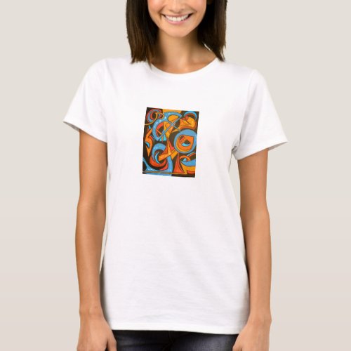 Warrior One Yogi-Hand Painted Abstract Art T-Shirt