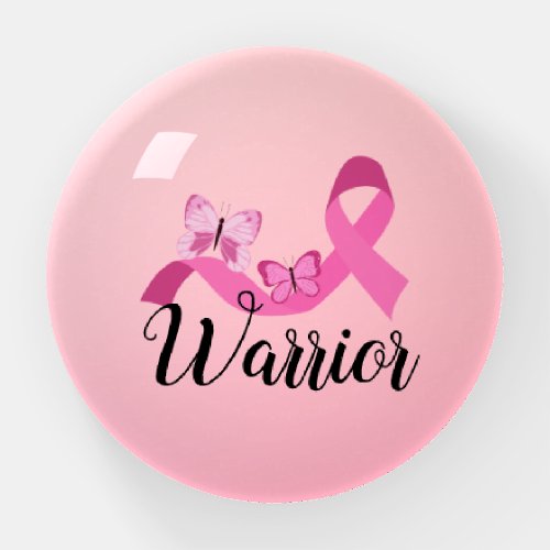 Warrior Pink Quote Breast Cancer Paperweight