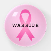 Warrior Pink Quote Breast Cancer Paperweight (Front)