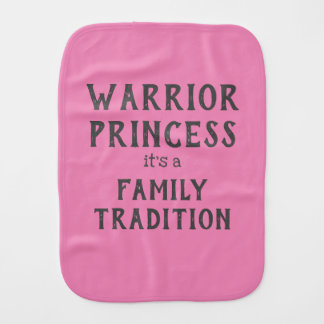 Warrior Princess Baby Burp Cloth