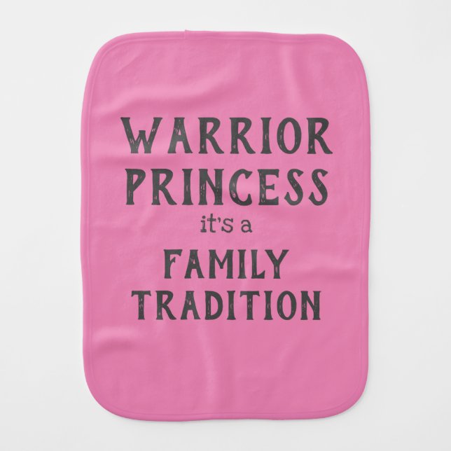 Warrior Princess Baby Burp Cloth (Front)