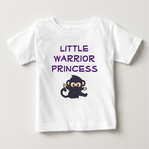 Warrior Princess Funny Cute Cartoon Ninja Monkey Baby T_Shirt