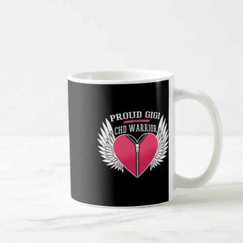 Warrior Proud Gigi Zipper Heart With Angel Wings  Coffee Mug