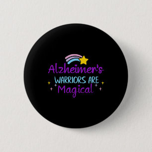 Warrior Purple Ribbon Awareness Dementia Support  Button