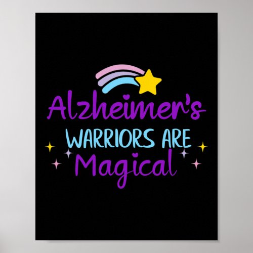 Warrior Purple Ribbon Awareness Dementia Support  Poster