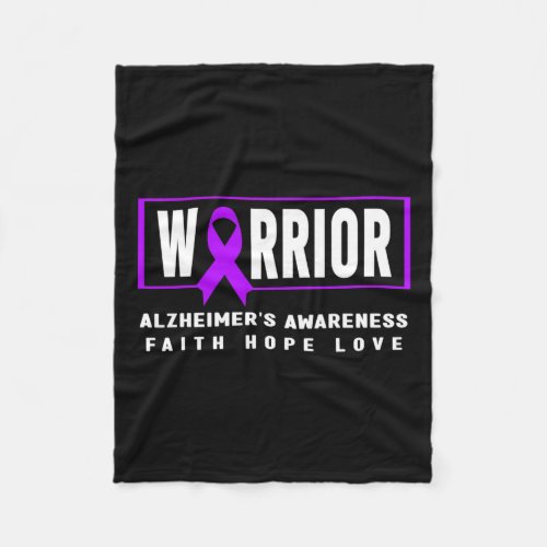 Warrior _ Purple Ribbon Heimers Awareness  Fleece Blanket