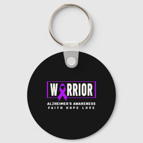 Warrior _ Purple Ribbon Heimers Awareness  Keychain