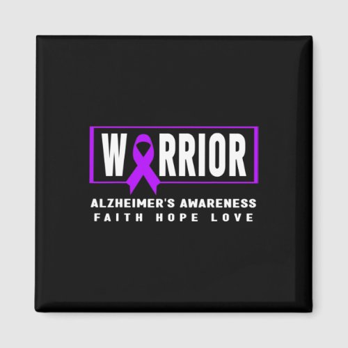 Warrior _ Purple Ribbon Heimers Awareness  Magnet