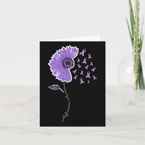 Warrior Purple Sunflower Cute Ribbon  Card