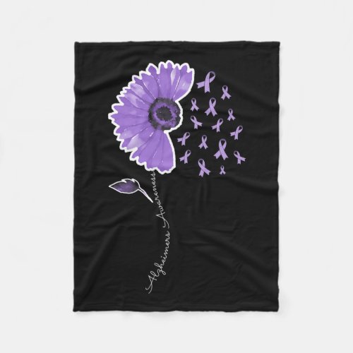 Warrior Purple Sunflower Cute Ribbon  Fleece Blanket