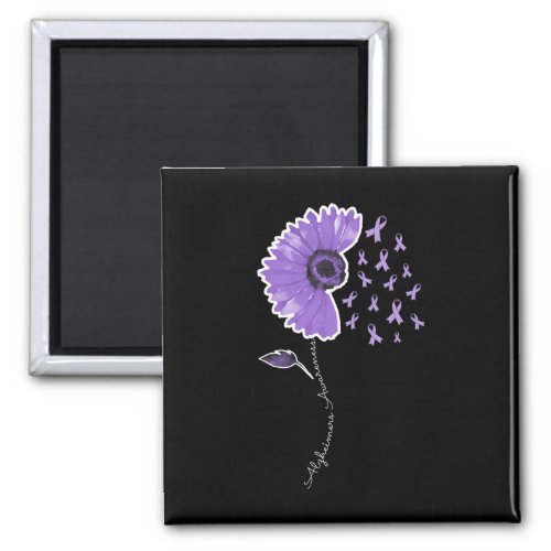 Warrior Purple Sunflower Cute Ribbon  Magnet